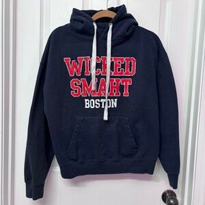 Navy “Wicked Smaht Boston” Hoodie | Bay State Gear Size S